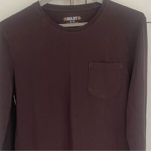 Kolby Mens Maroon Cotton Long Sleeve Shirt M